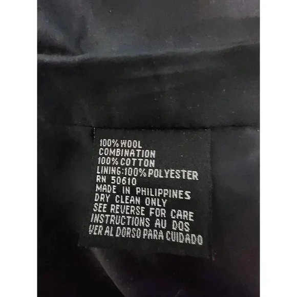 Kasper A.S.L. Wool Cotton Jacket Blazer Size 12 Black Velvet Accent Workwear - Picture 3 of 4